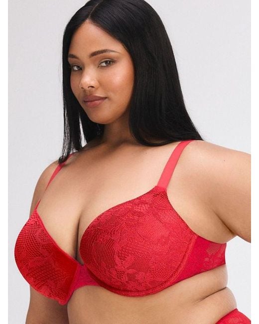 Savage X Red Luxe Lace Push-up Bra
