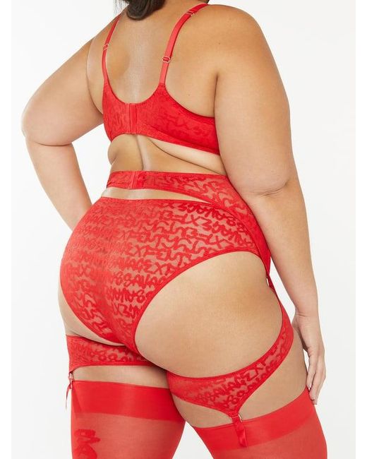 Savage X Red Tagged By Savage Suspender Belt