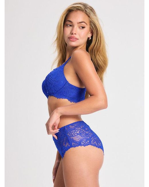 Savage X Blue Romantic Corded Lace Hipster Panty