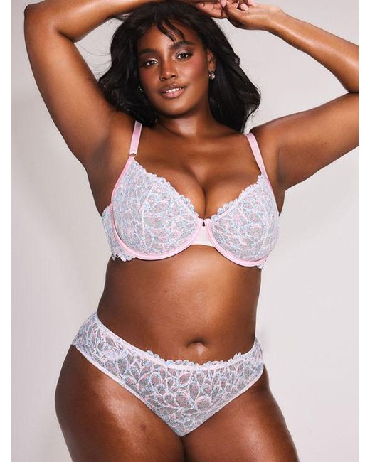 Savage X Brown Savage Not Sorry Printed Lace Cheeky Panty