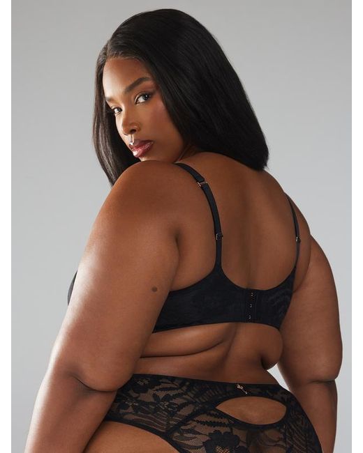 Savage X Black Shadowplay Lace Unlined Plunge Bra
