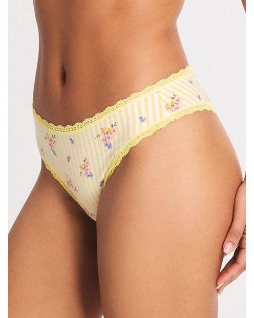 Savage X Orange Cotton Essentials Lace-trim Cheeky Panty