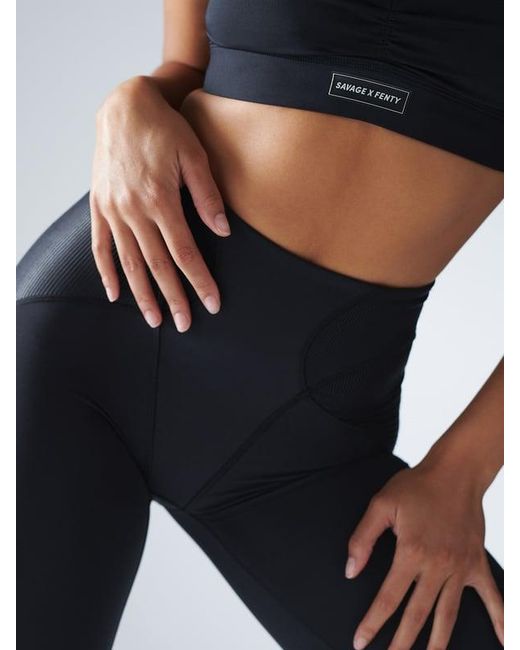 Savage X Black Curve Alert High-waist Rib Leggings