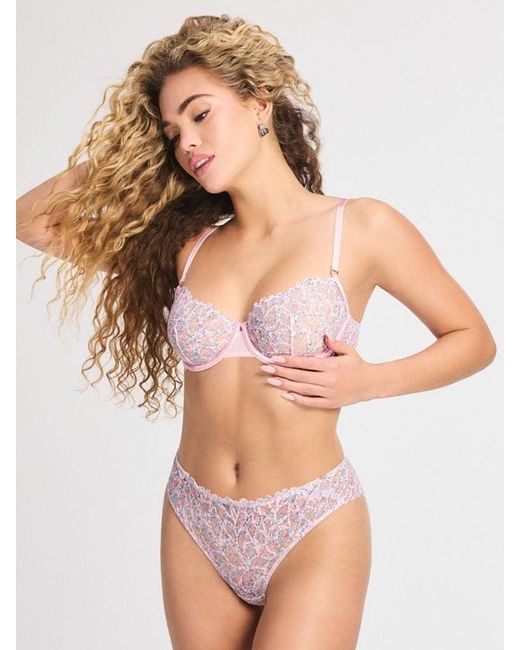 Savage X Purple Savage Not Sorry Printed Lace Cheeky Panty