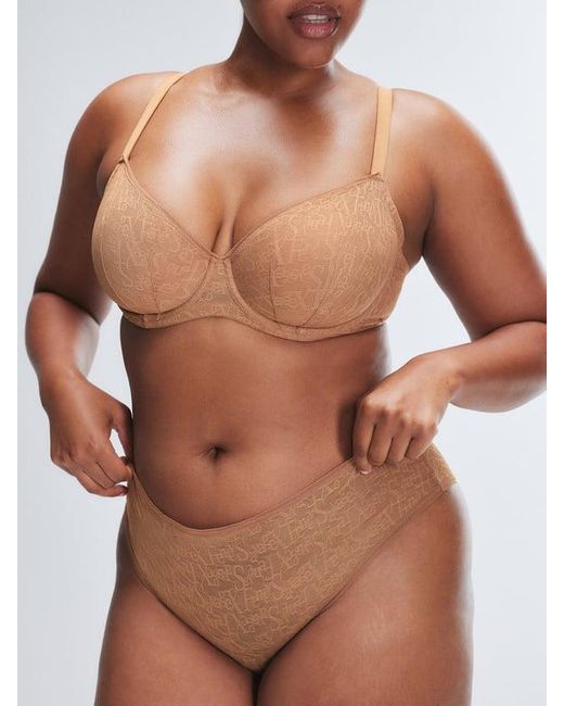 Savage X Brown Signature Script Unlined Bra