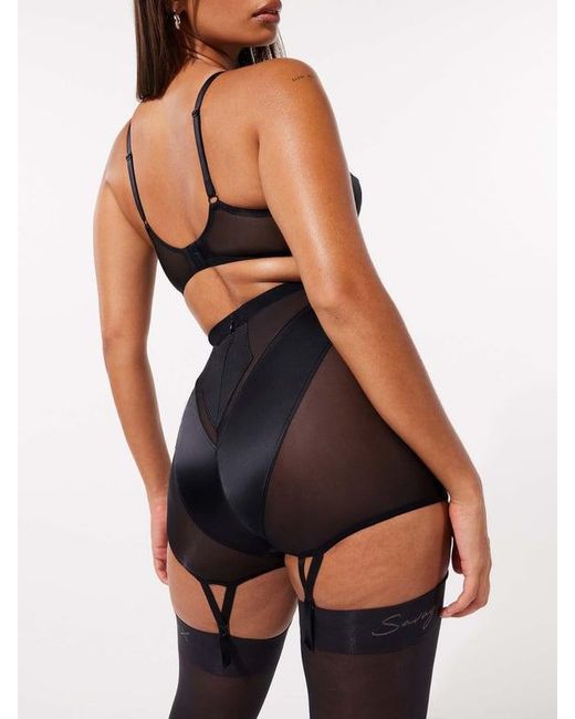 Savage X Black Sexties Suspender Knickers