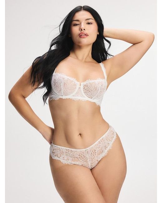 Savage X White Romantic Corded Lace Thong Panty