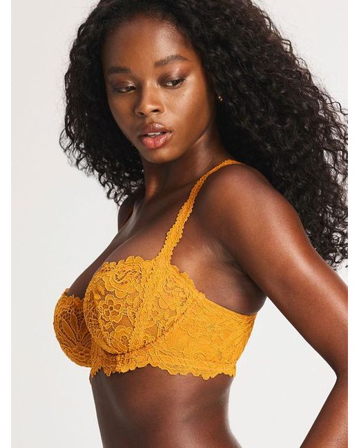 Savage X Orange Romantic Corded Lace Unlined Balconette Bra