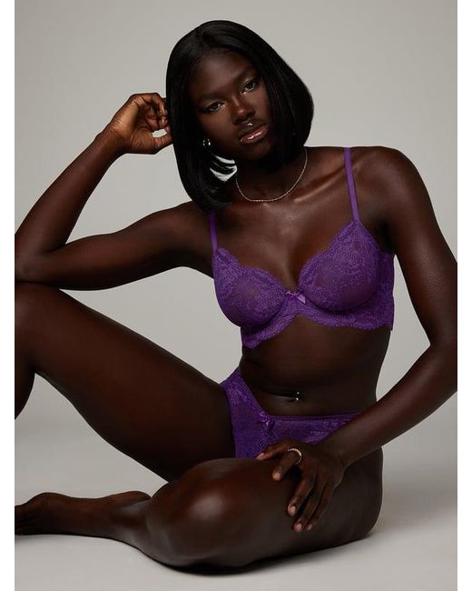 Savage X Purple Haute Lace Unlined Demi Bra