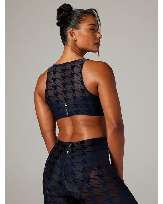 Savage X Blue Risque Taker Houndstooth Medium-impact Sports Bra