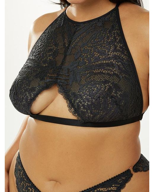 Savage X Brown Alien Animal High-neck Lace Bralette