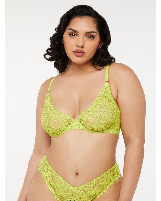 Savage X Blue Alien Animal Unlined Lace Plunge Bra