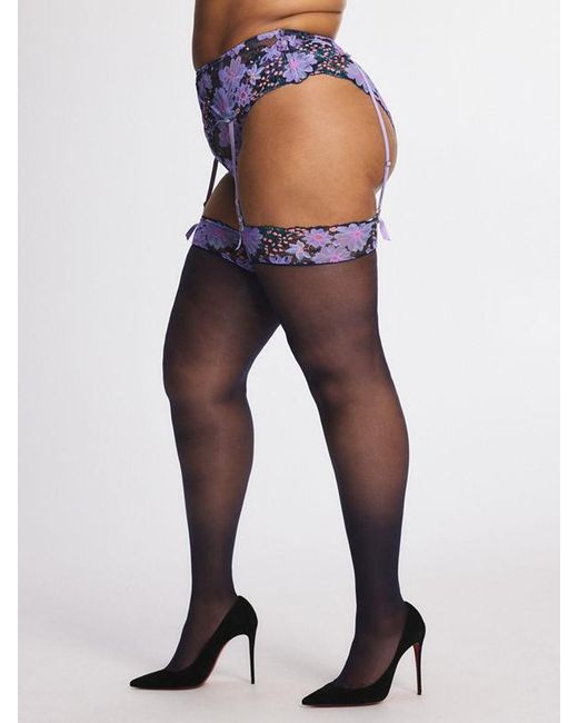Savage X Purple Fleur Fantasy Lace Garter Belt