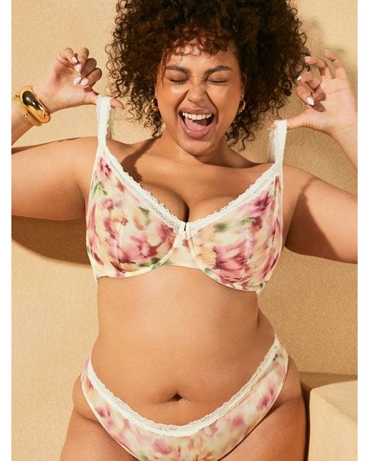 Savage X Brown Bare Flower Unlined Low-cut Balconette