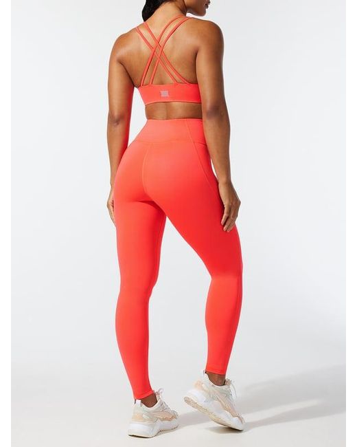 Savage X Red Sky-hi Logo Patch Super High-waist Pocket Leggings