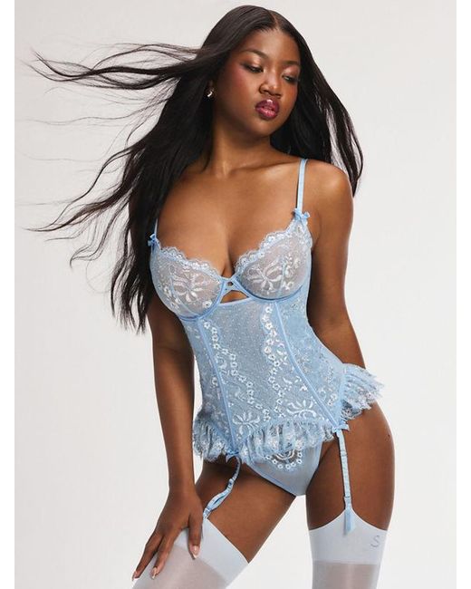 Savage X Blue Bedroom Belle Lurex Lace Corset
