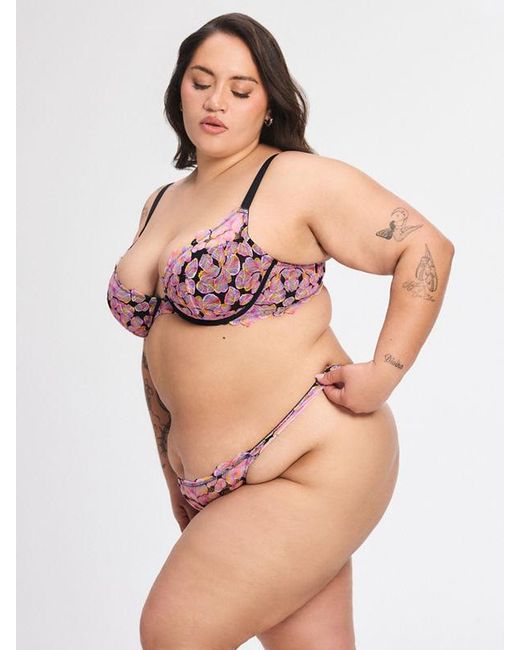 Savage X Pink Sun Tide Floral Lace Padded Plunge Bra