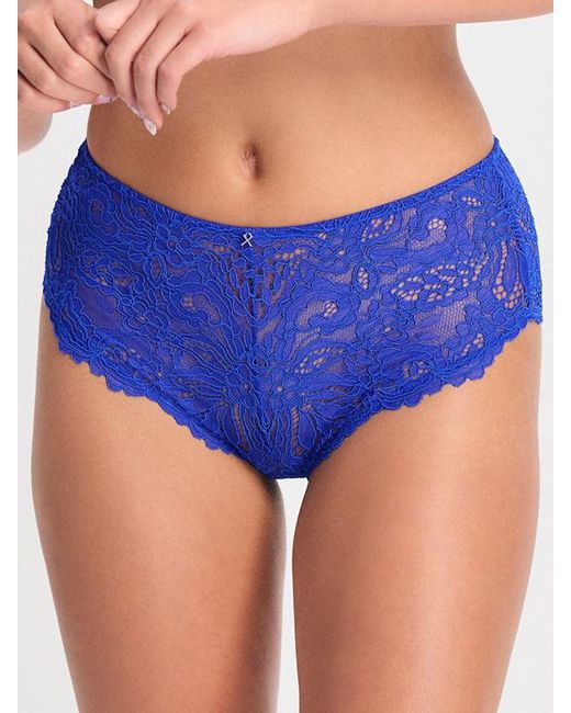 Savage X Blue Romantic Corded Lace Hipster Panty