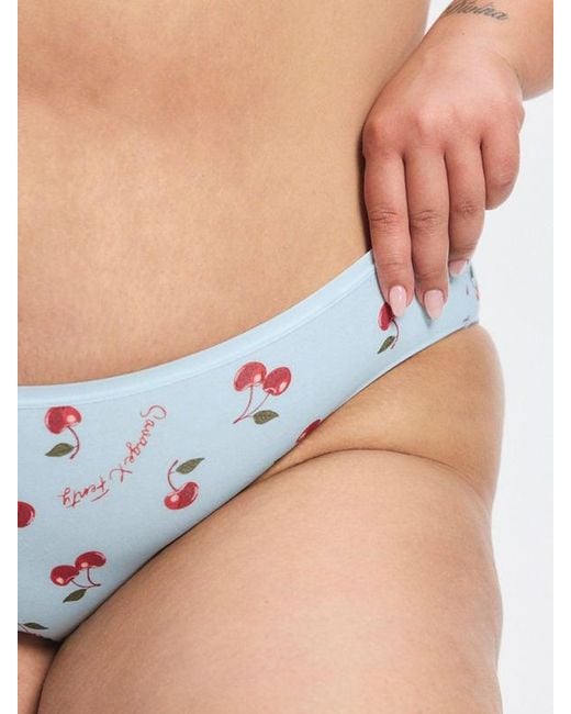 Savage X Blue Cotton Essentials Cheeky Knickers
