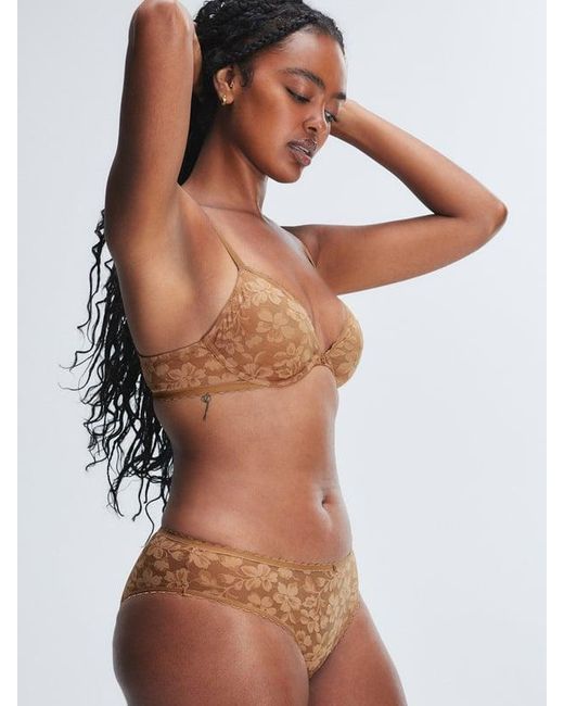 Savage X Brown Lavish Lace Unlined Plunge Bra