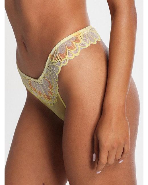 Savage X Orange Daisy Riot Lace Thong Panty