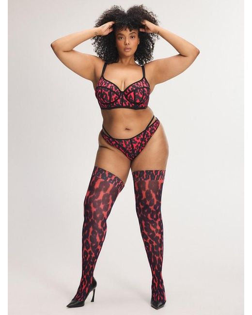 Savage X Black City Kitty Unlined Longline Demi Bra