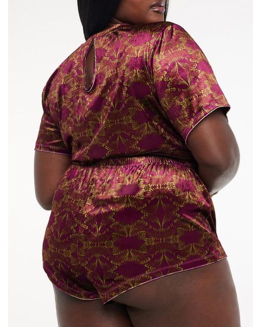 Savage X Red Psychedelic Velvet Sleep Shorts