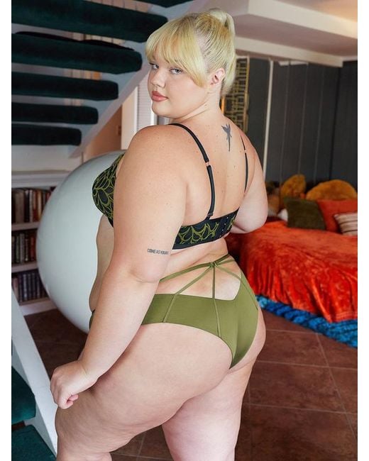 Savage X Green Savage Not Sorry Open-back Strappy Brazilian Panty