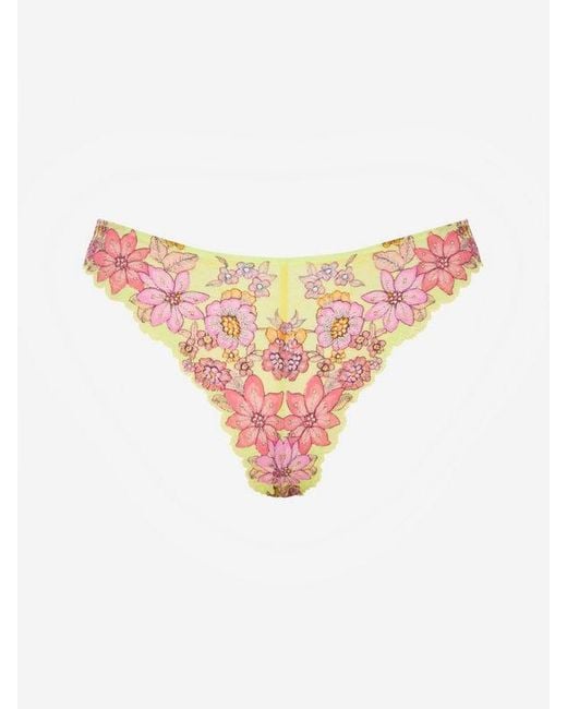 Savage X Yellow Mod Poppy Lace Brazilian Panty