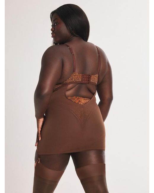 Savage X Brown Croc Crush Underwire Slip
