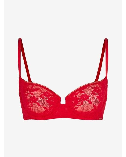 Savage X Red Luxe Lace Unlined Low-cut Balconette Bra