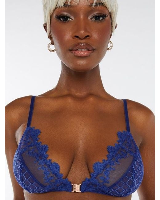 Savage X Blue Baroque Bondage Front-closure Bralette