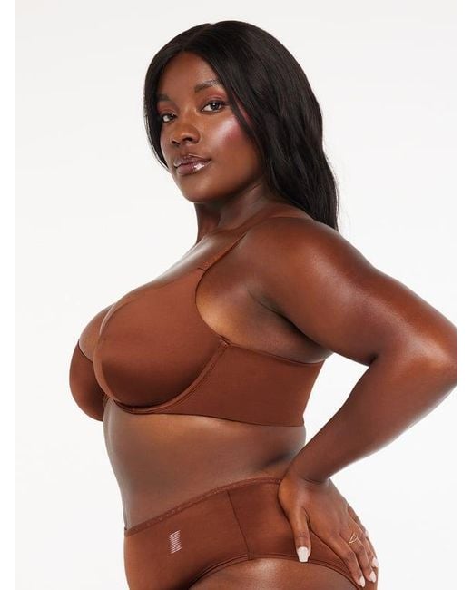 Savage X Brown New Microfiber Unlined Plunge Bra