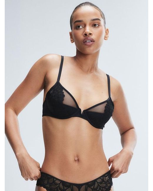 Savage X Green Savage Not Sorry Half-cup Plunge Bra With Lace