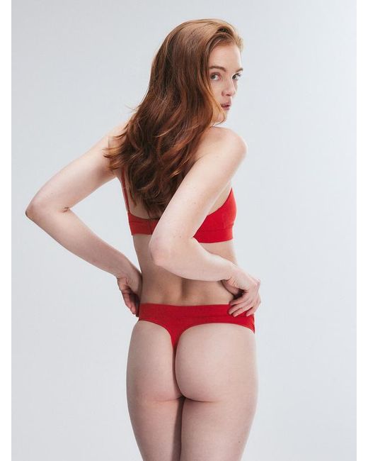 Savage X Red Cotton Essentials Classic Scoop-neck Bralette