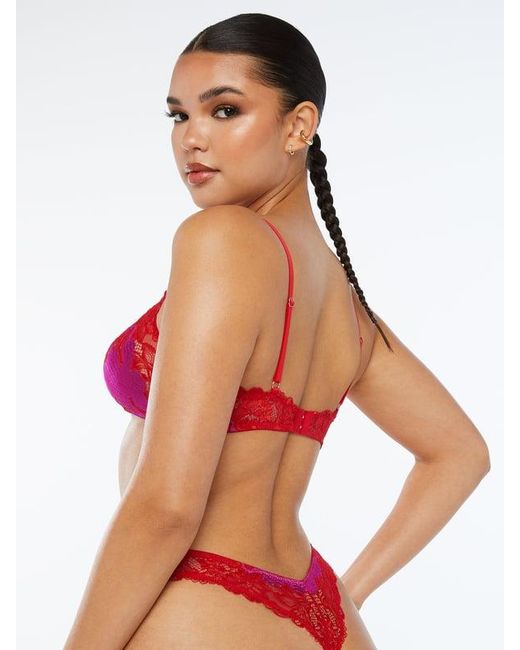 Savage X Red Lace'd Up Bralette
