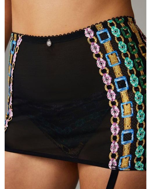 Savage X Green Chained In Lace Suspender Skirt
