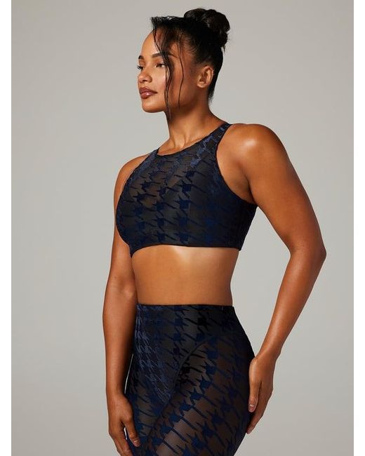 Savage X Blue Risque Taker Houndstooth Medium-impact Sports Bra