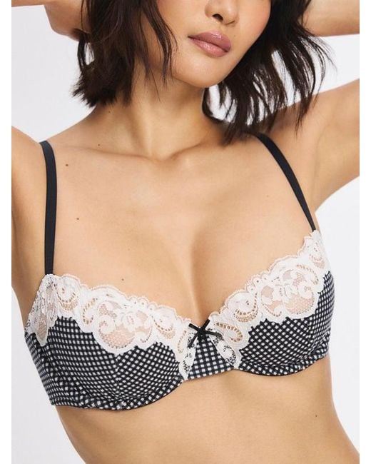 Savage X Black Swirly Girly Unlined Low-cut Balconette Bra