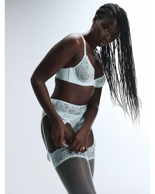 Savage X White Bold Lace Garter Belt