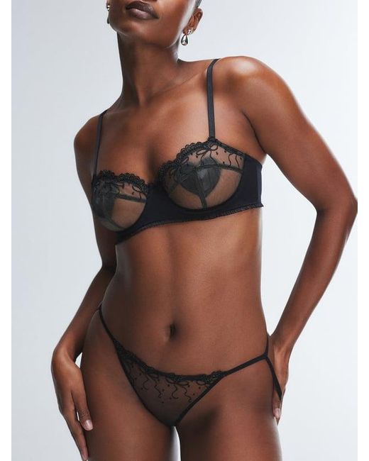 Savage X Black Loveline Satin Balconette Bra