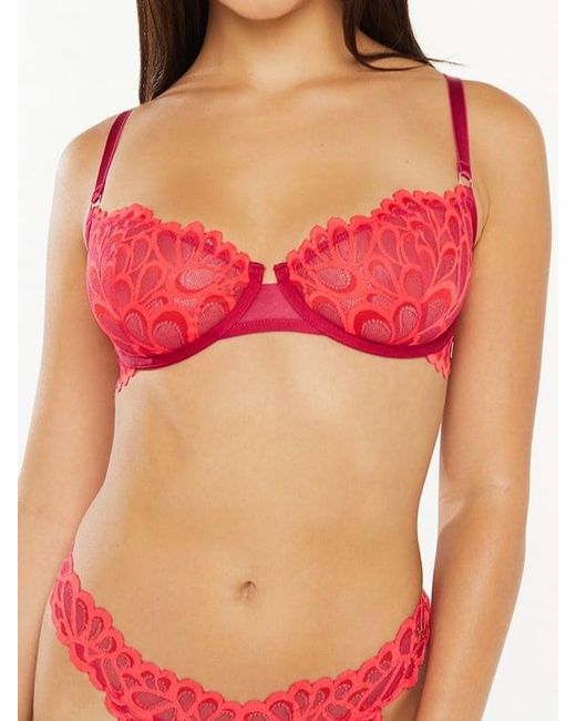 Savage X Red Savage Not Sorry Unlined Lace Balconette Bra