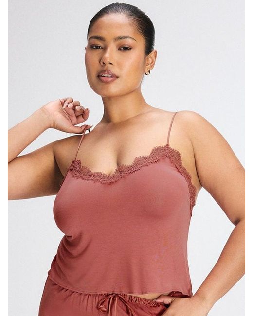 Savage X Red Gossamer Dreams Lace-trim Sleep Cami