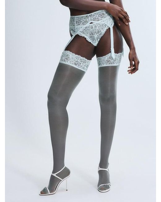 Savage X White Bold Lace Garter Belt