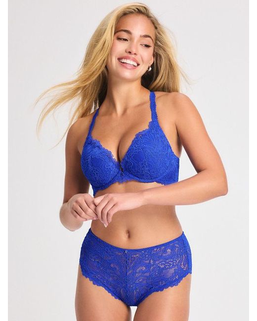 Savage X Blue Romantic Corded Lace Hipster Panty