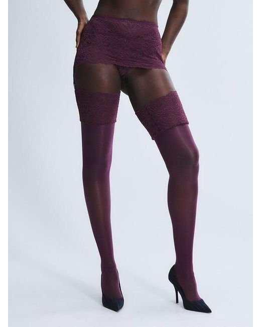 Savage X Purple Romantic Corded Lace Garter Skirt