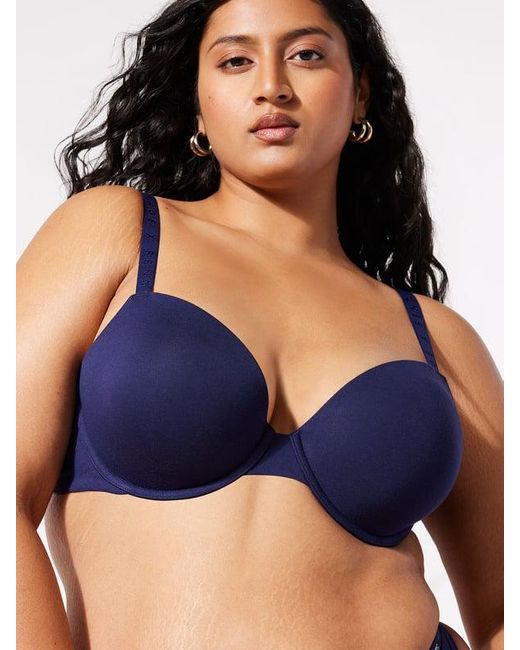 Savage X Blue Cotton Essentials Demi T-shirt Bra