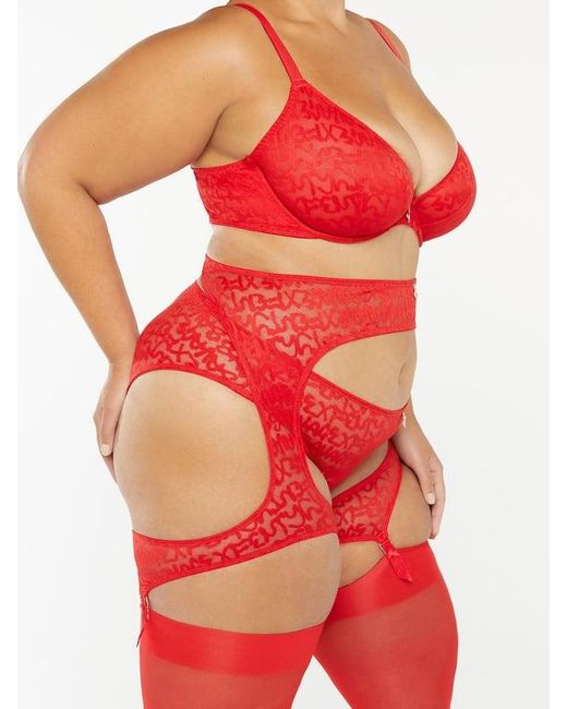 Savage X Red Tagged By Savage Suspender Belt