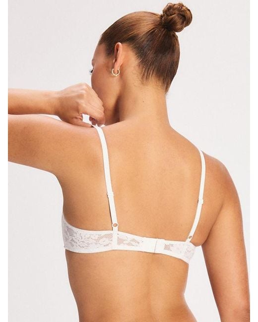 Savage X White Luxe Lace Unlined Low-cut Balconette Bra