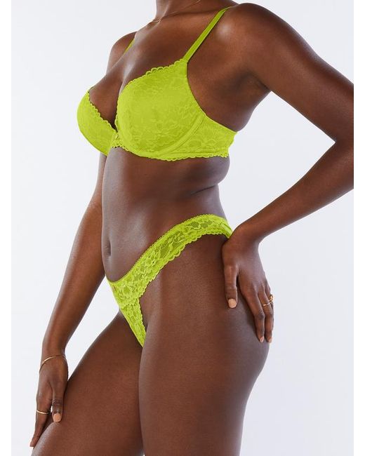 Savage X Yellow Floral Lace Thong